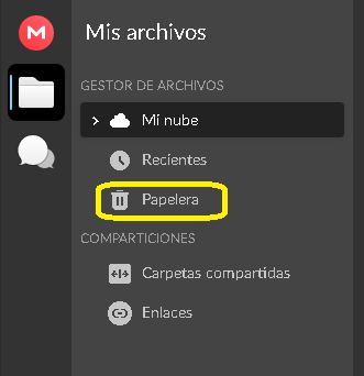 recuperar archivos borrados de Mega