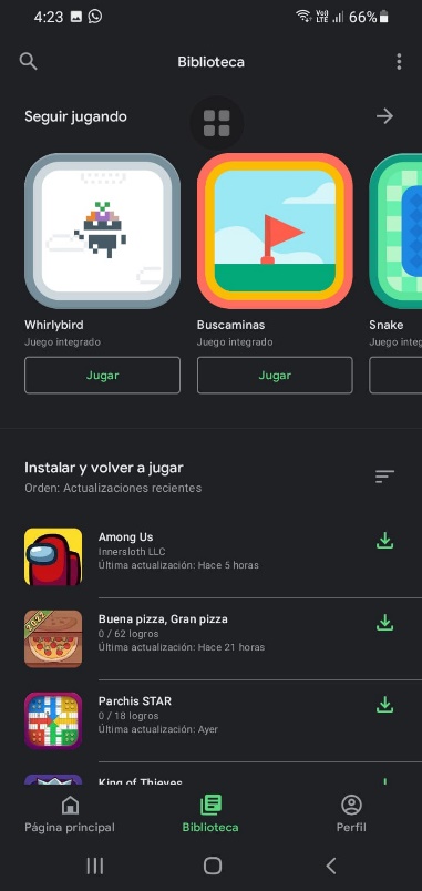 recuperar progreso de un juego en android